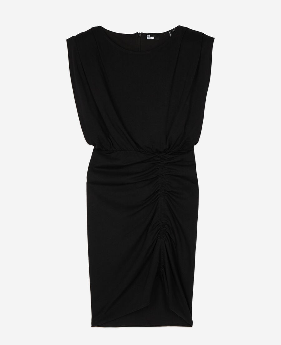 The Kooples WOMEN BLACK short black dress with shirring
