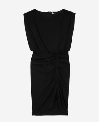 The Kooples WOMEN BLACK short black dress with shirring