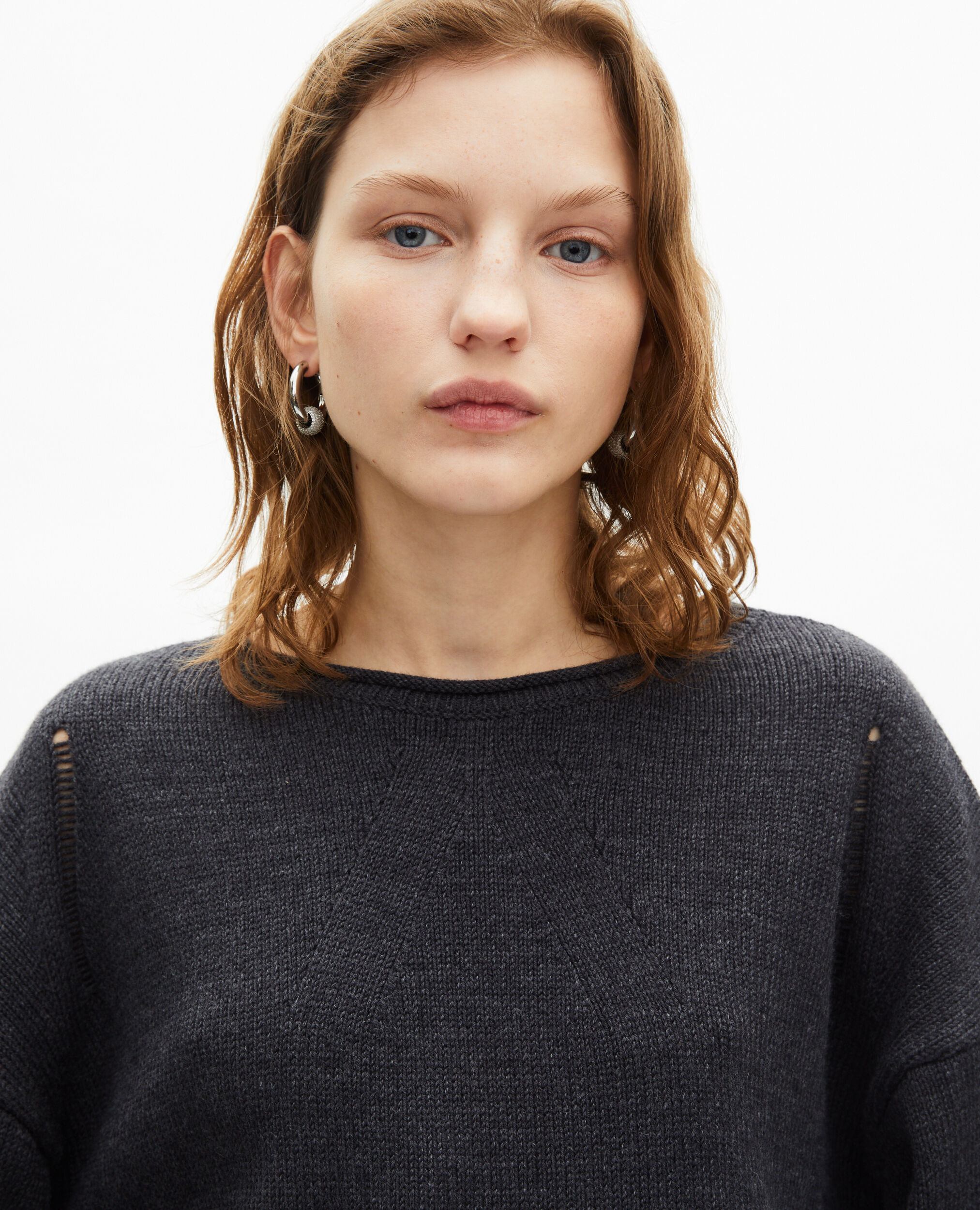 Grey merino wool sweater, DARK GREY, hi-res image number null