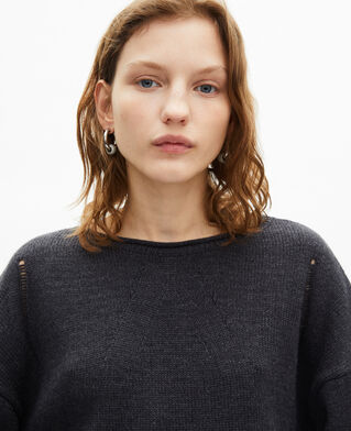 The Kooples WOMEN DARK GREY grey merino wool sweater