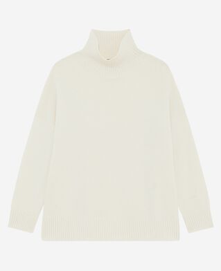 The Kooples FEMME ECRU pull col montant en cachemire écru