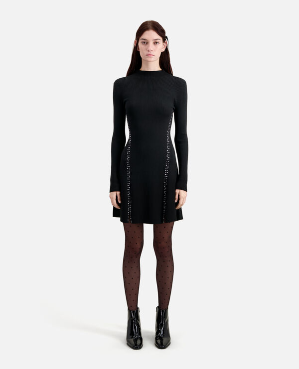 short black knit dress with studs