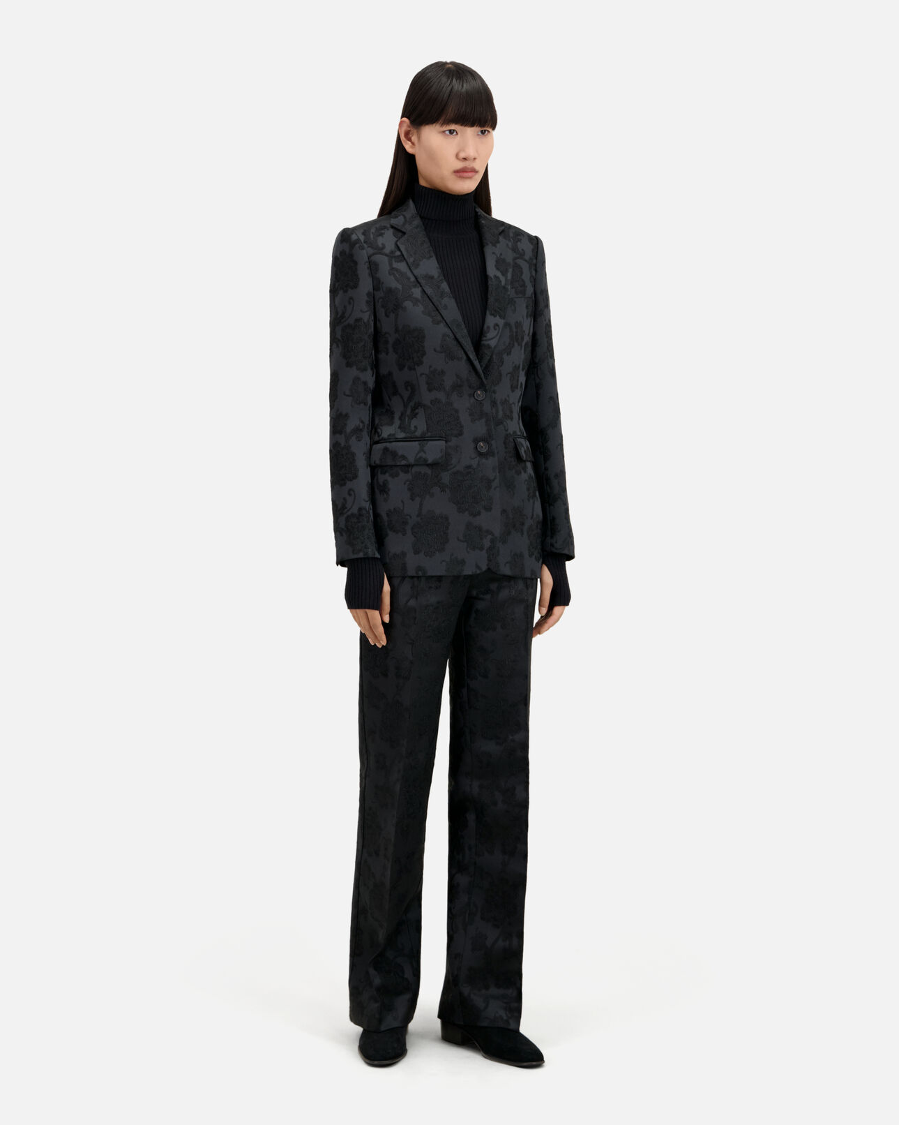 The Kooples WOMEN BLACK black floral suit jacket