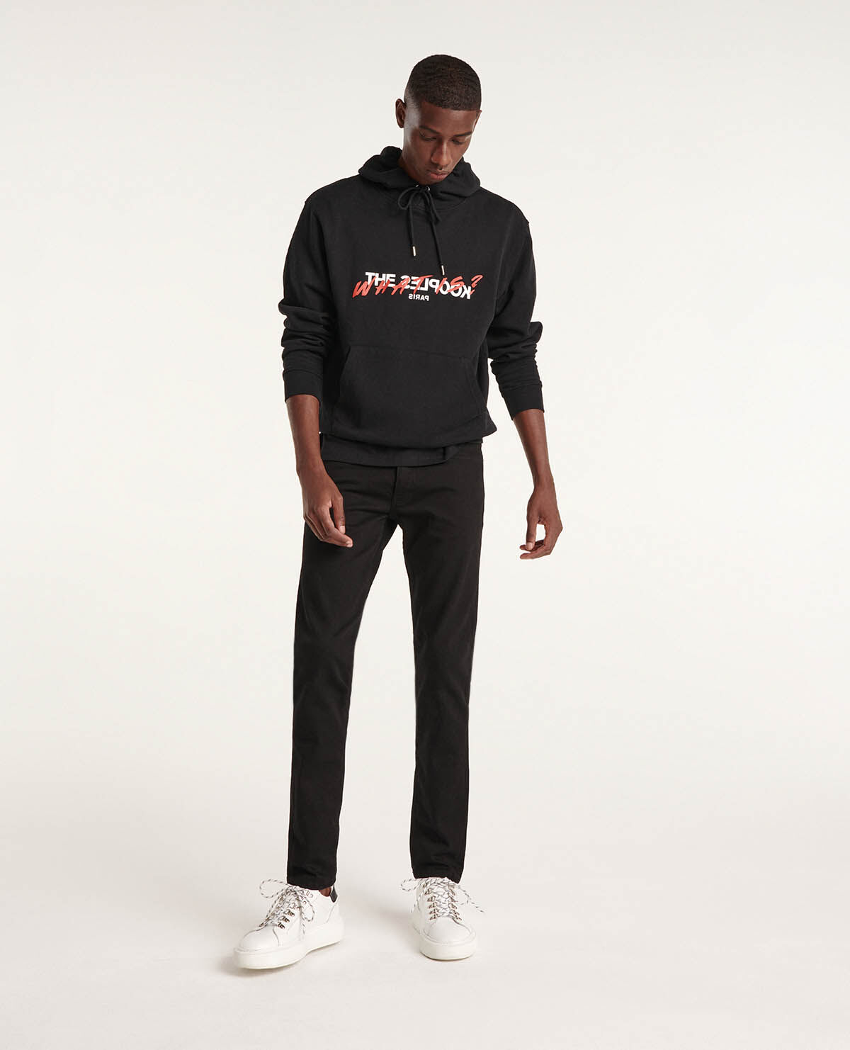 Black sweatshirt with What is screen print The Kooples US
