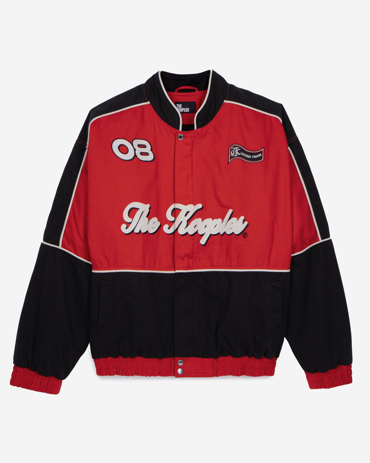 The Kooples HOMME BLACK - RED blouson style veste de course noir et rouge