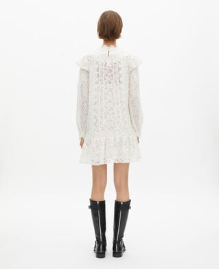 The Kooples WOMEN ECRU short dress in ecru lace