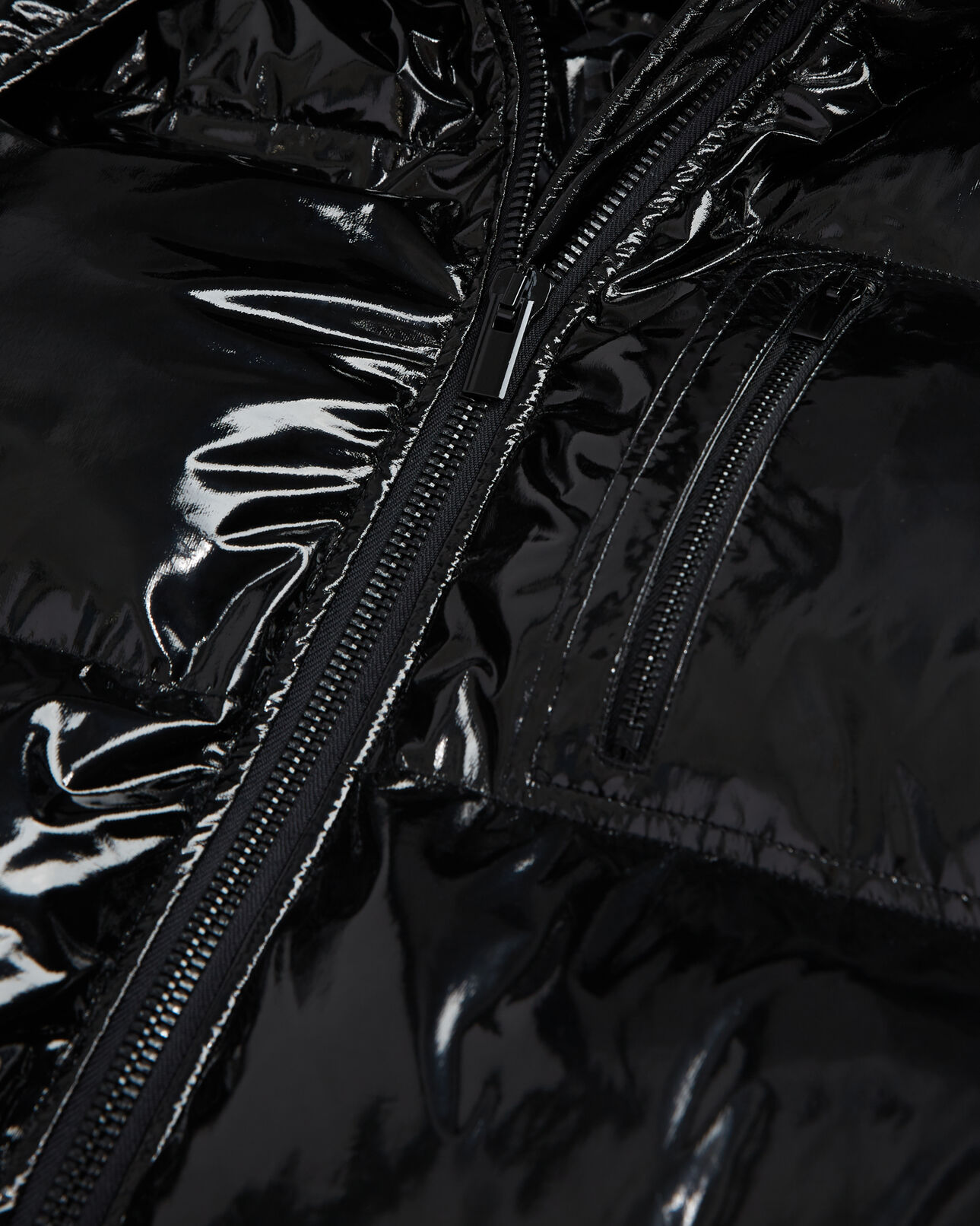 The Kooples HOMME BLACK doudoune oversize en vinyle noire