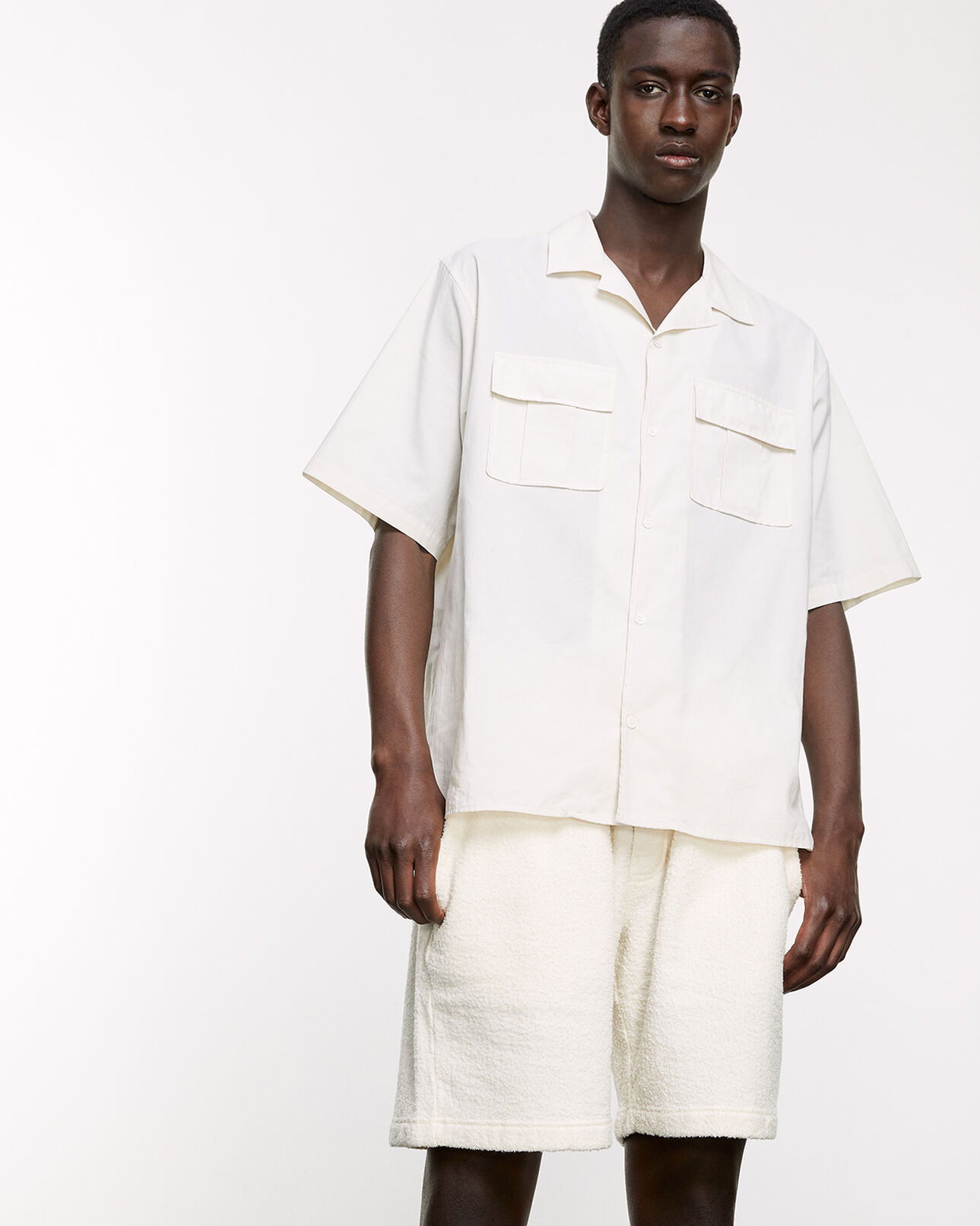 The Kooples MEN BEIGE beige shirt with breast pockets