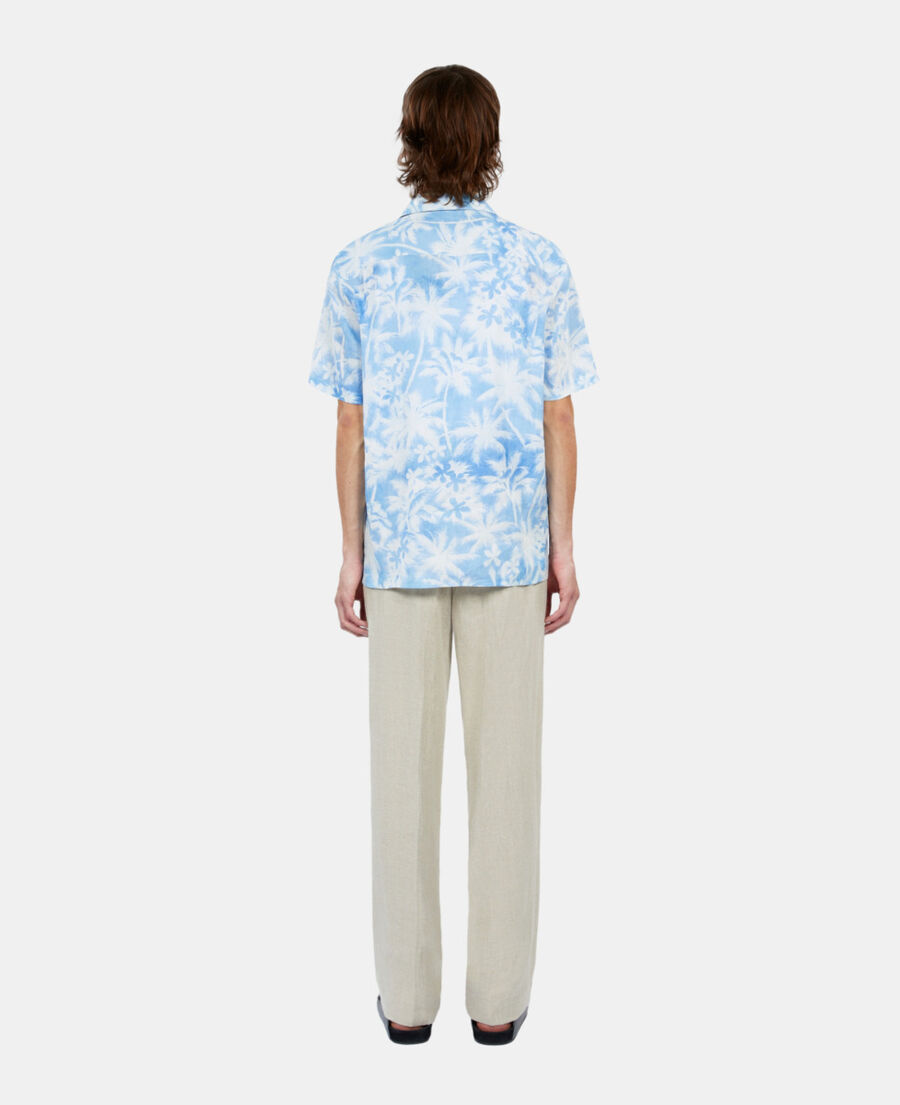 The Kooples H WHITE / BLUE short-sleeved printed shirt