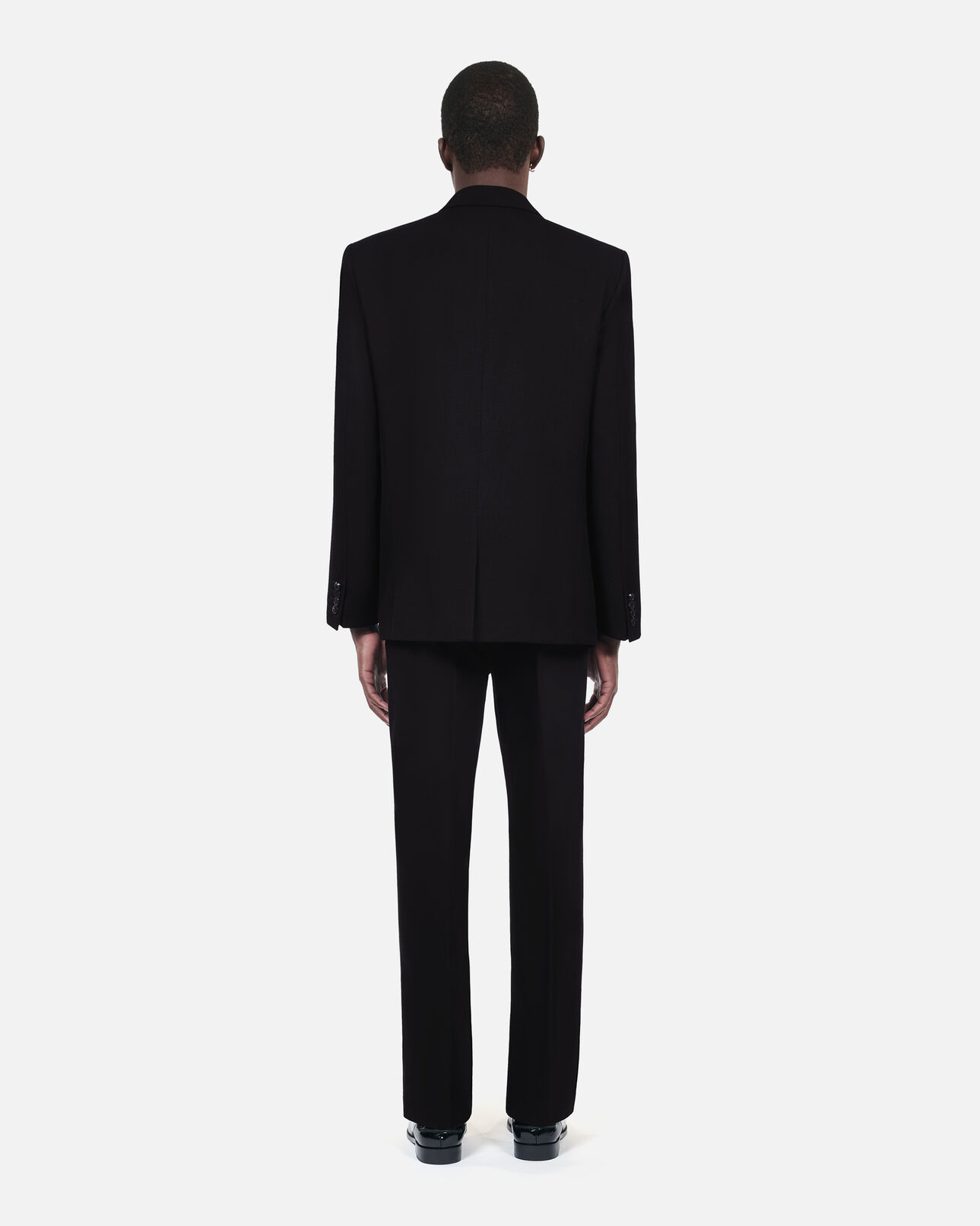The Kooples MEN BLACK black wool jacket with lambskin details
