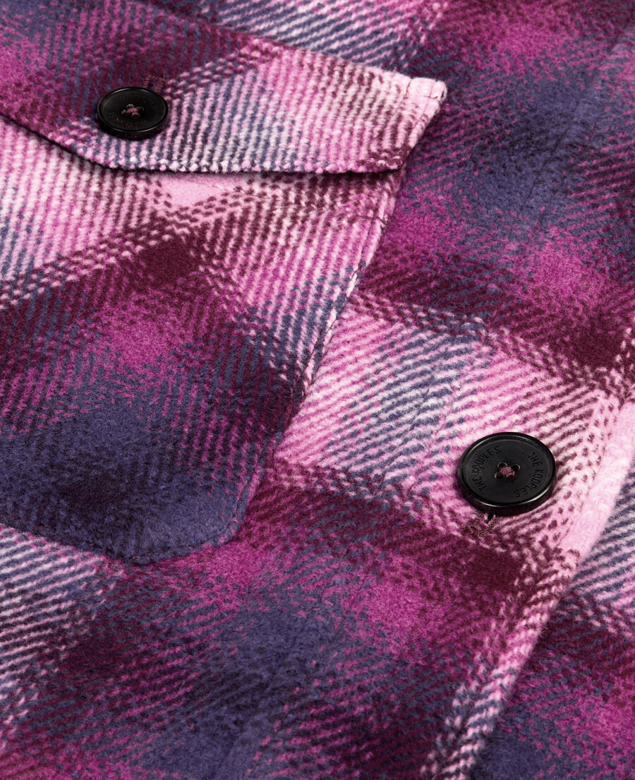 The Kooples F BABY PINK / CASSIS checked overshirt style jacket