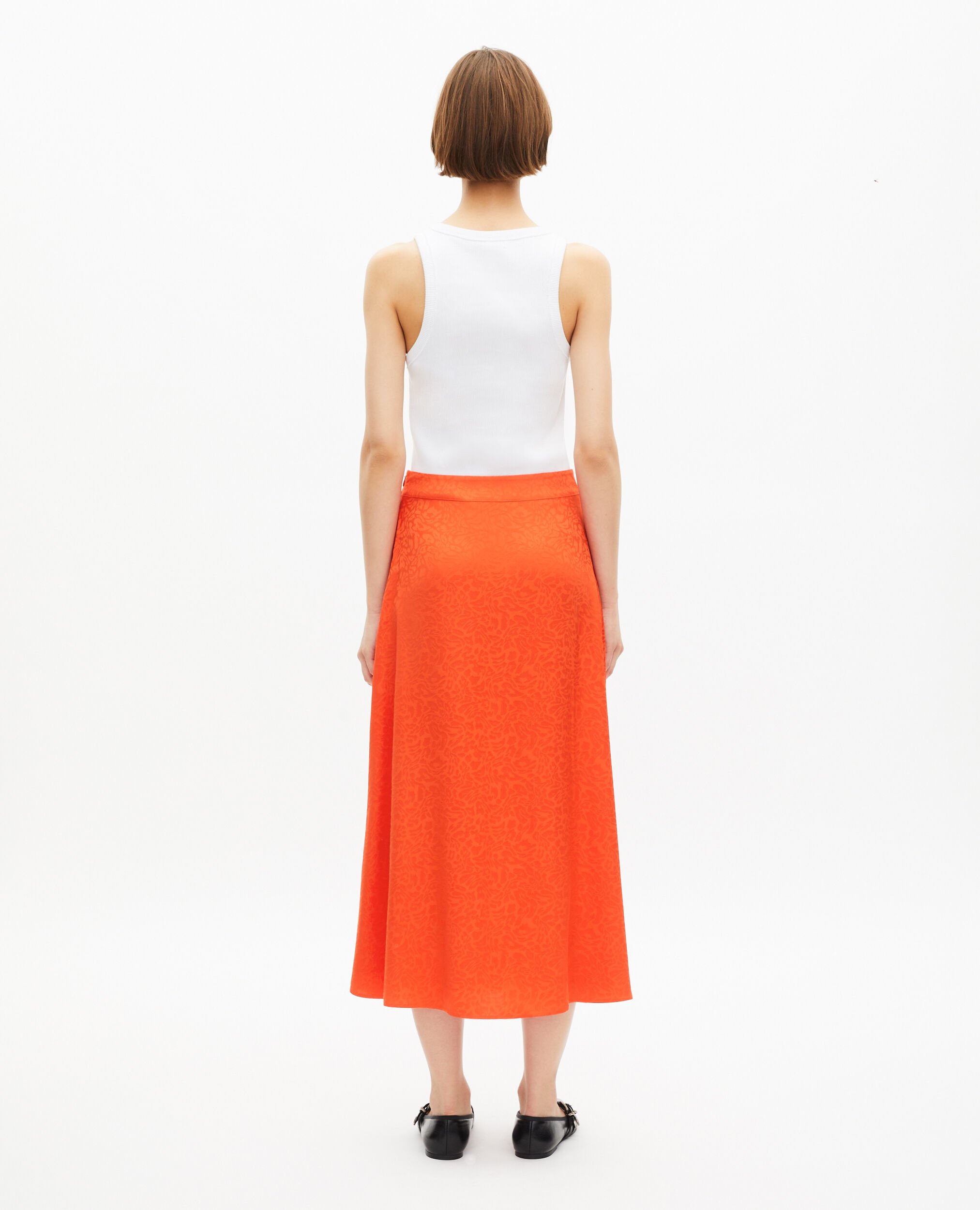 Long skirt in orange jacquard, ORANGE RED, hi-res image number null