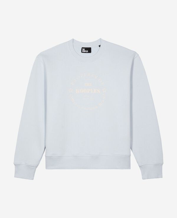 The Kooples FEMME LIGHT BLUE sweatshirt avec sérigraphie bleu clair
