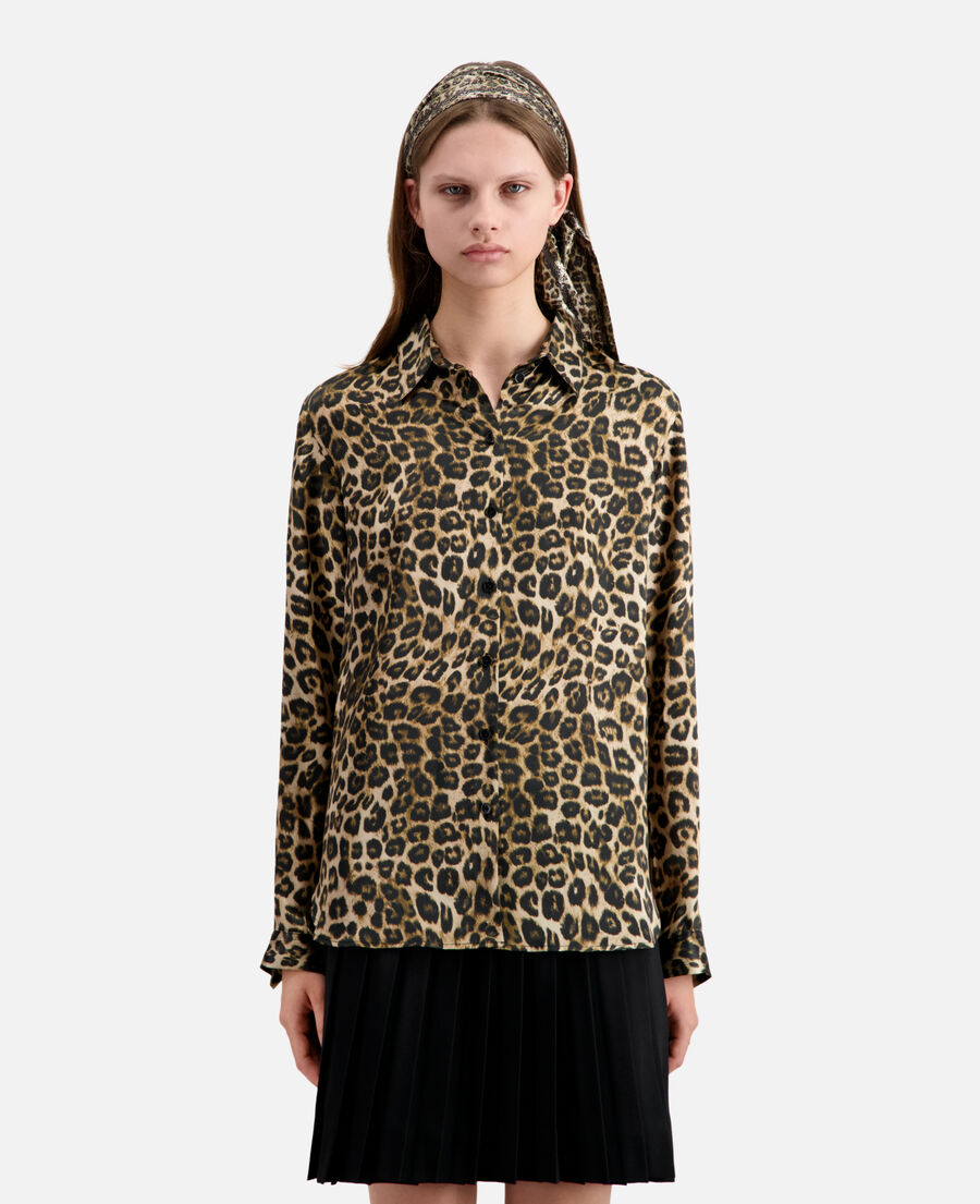 chemise en soie léopard