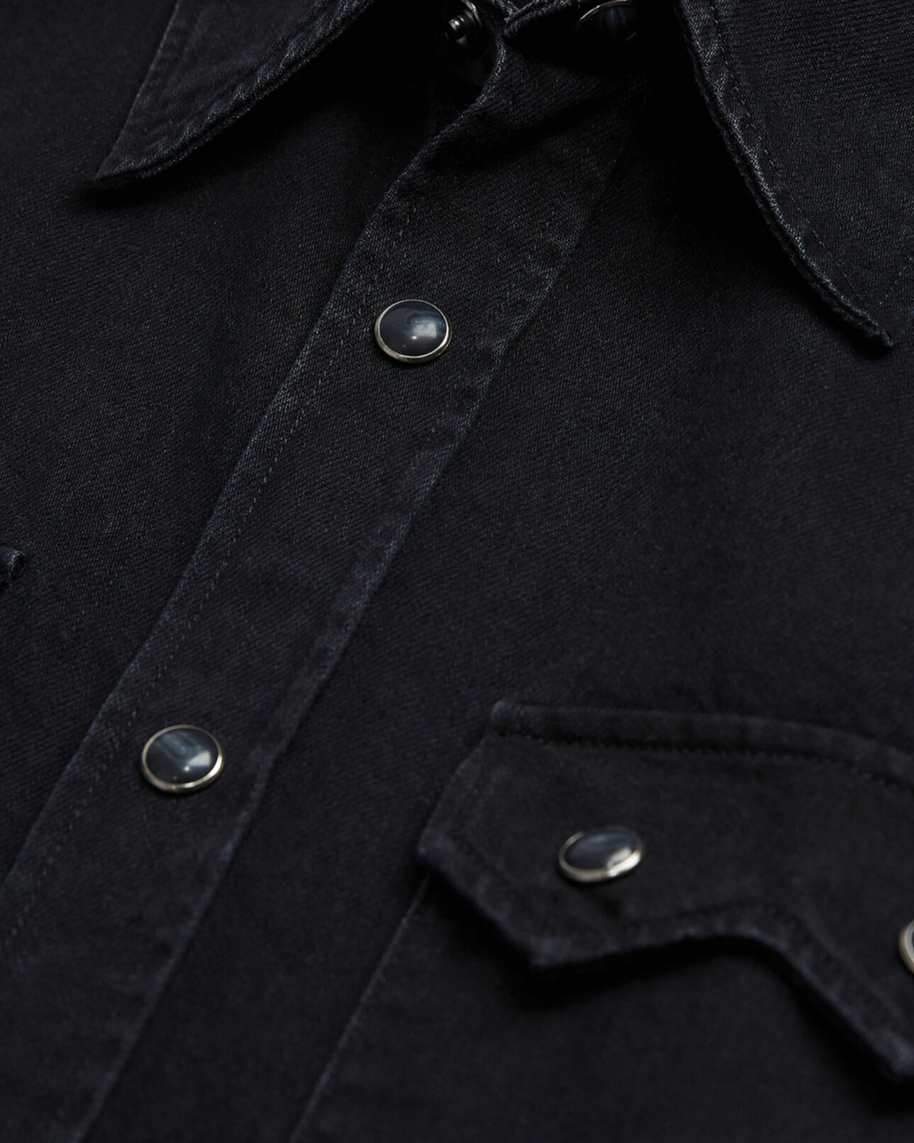 The Kooples F BLACK WASHED black denim shirt