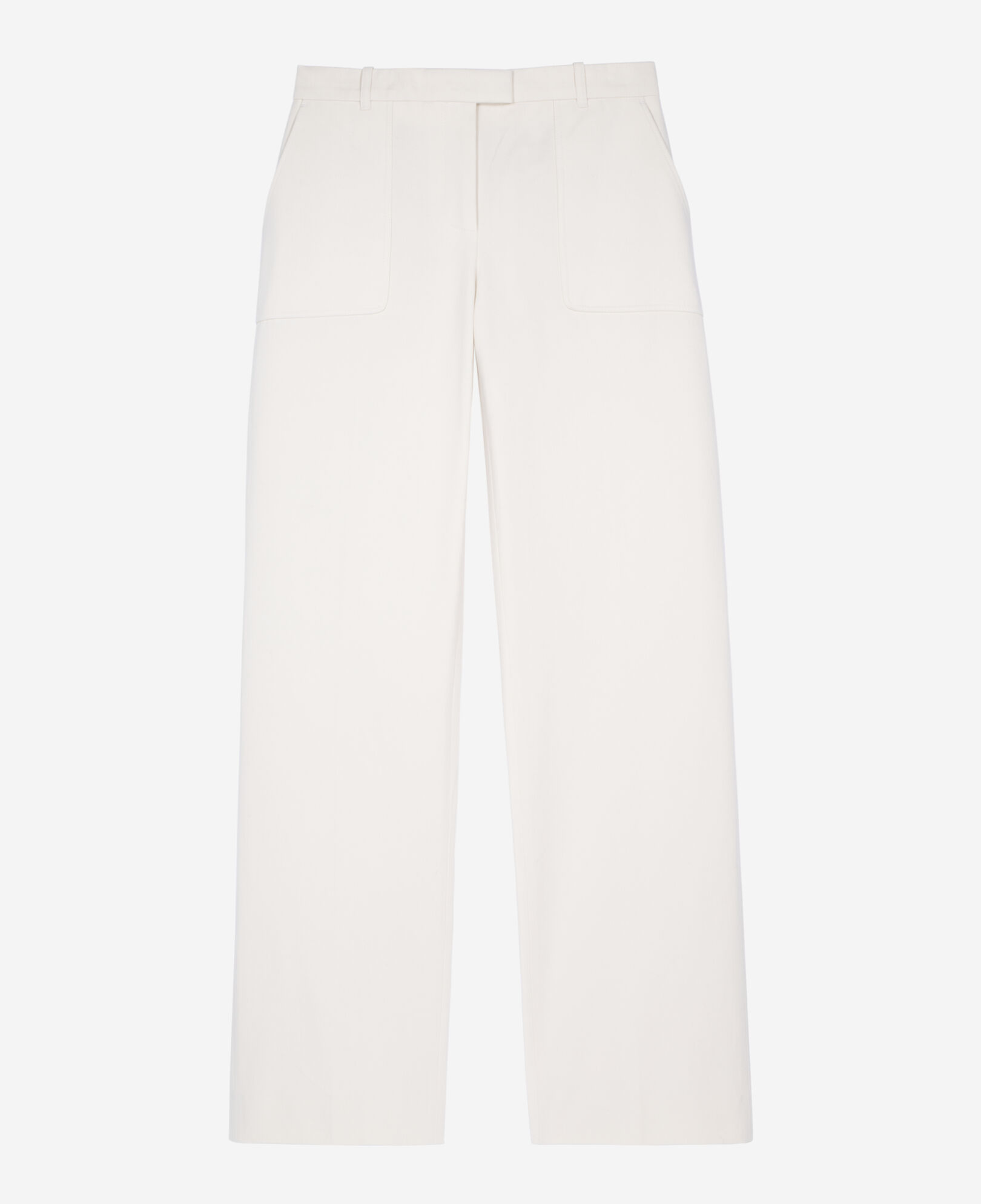 The Kooples WOMEN ECRU wide-leg ecru cotton pants