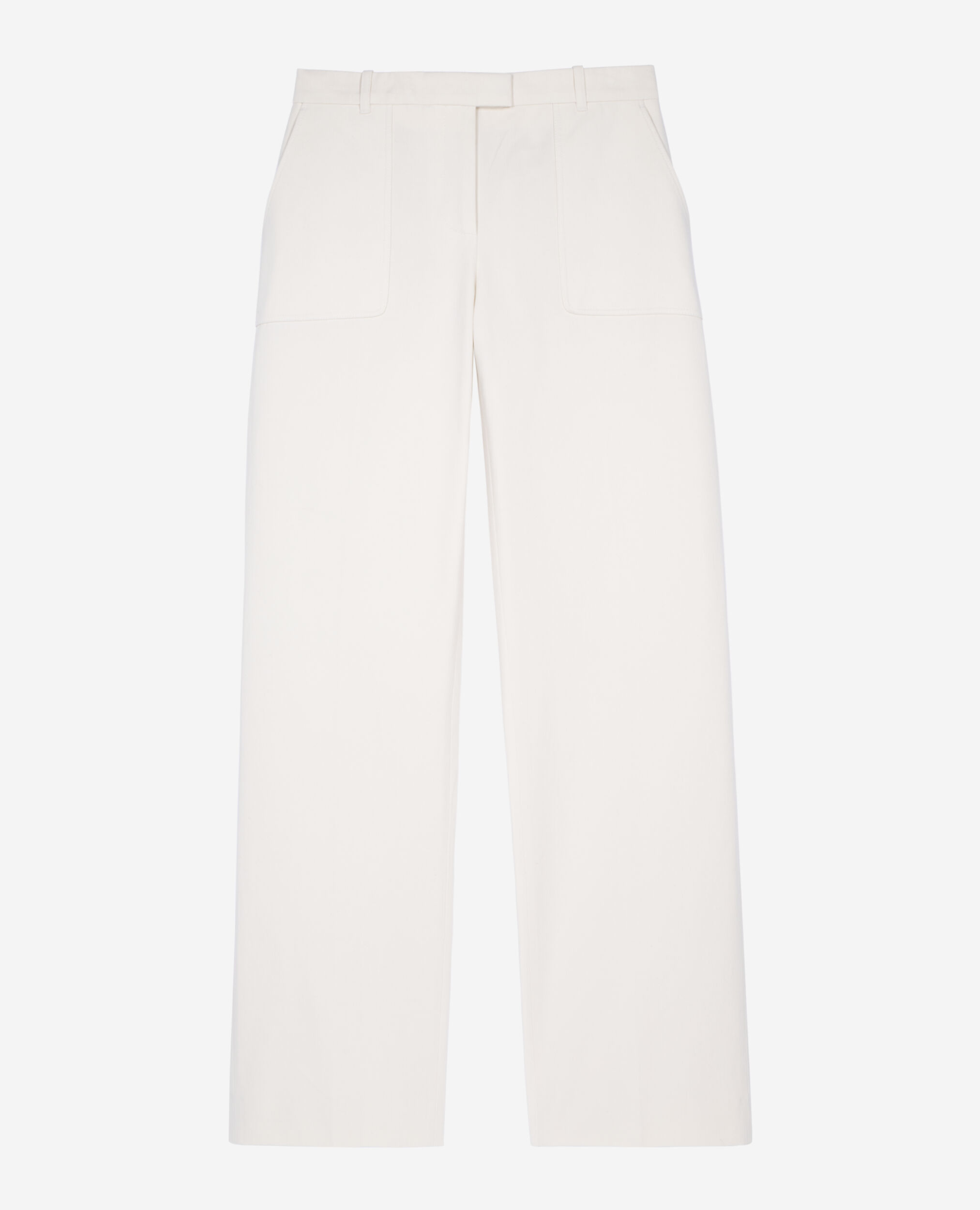 Wide-leg ecru cotton pants, ECRU, hi-res image number null