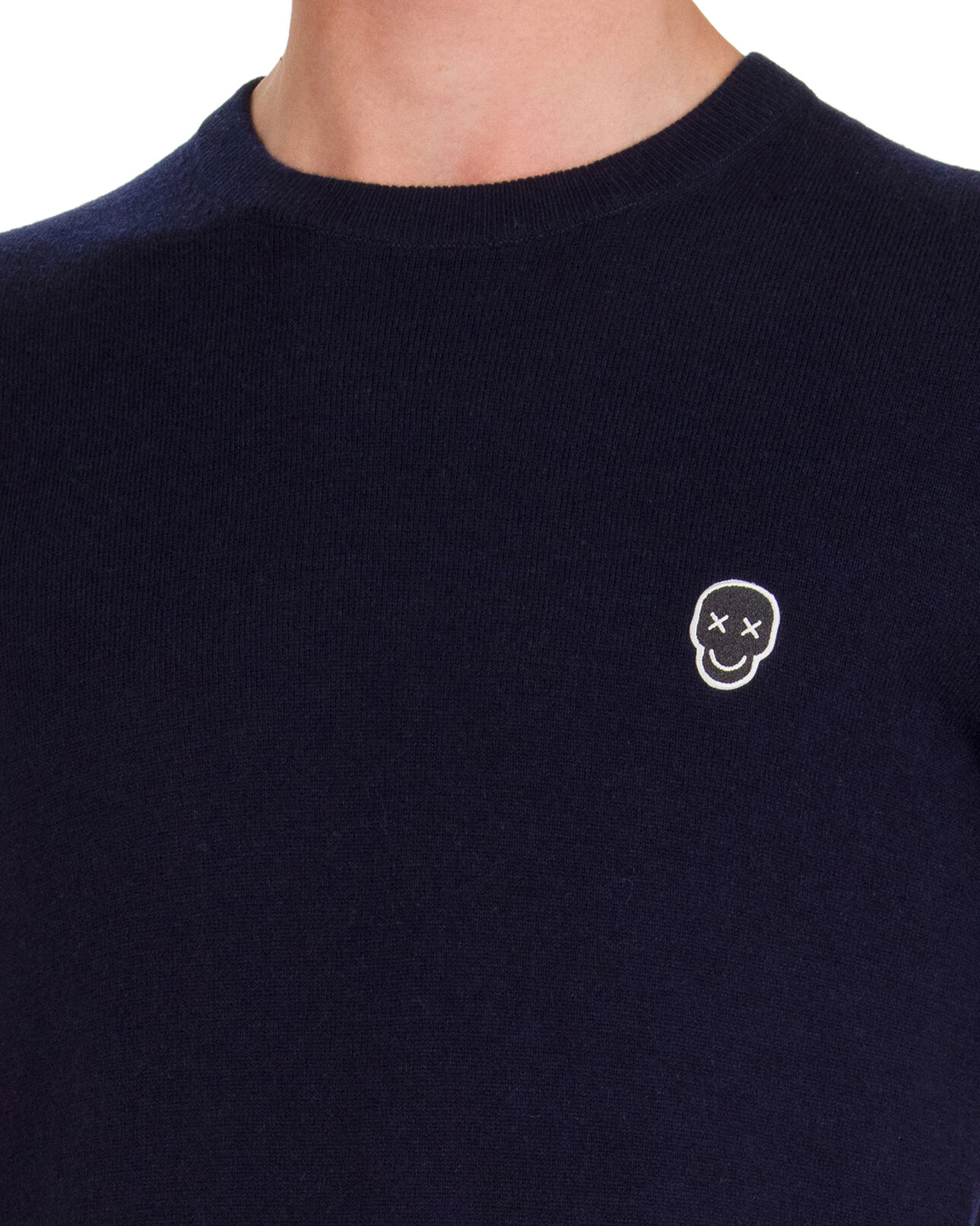 The Kooples MEN DARK NAVY blue cashmere sweater with round neck