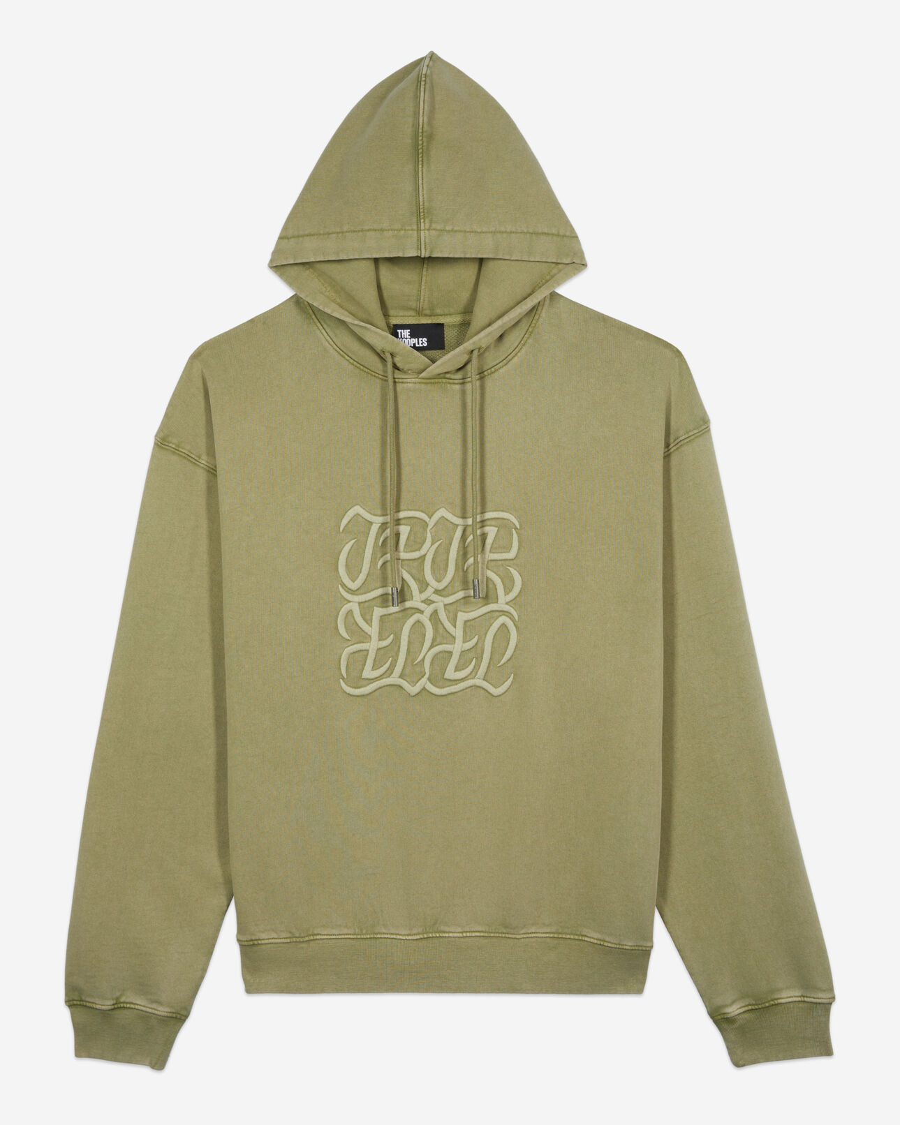 The Kooples HERREN KAKI GREY hellgrünes kapuzensweatshirt mit logo