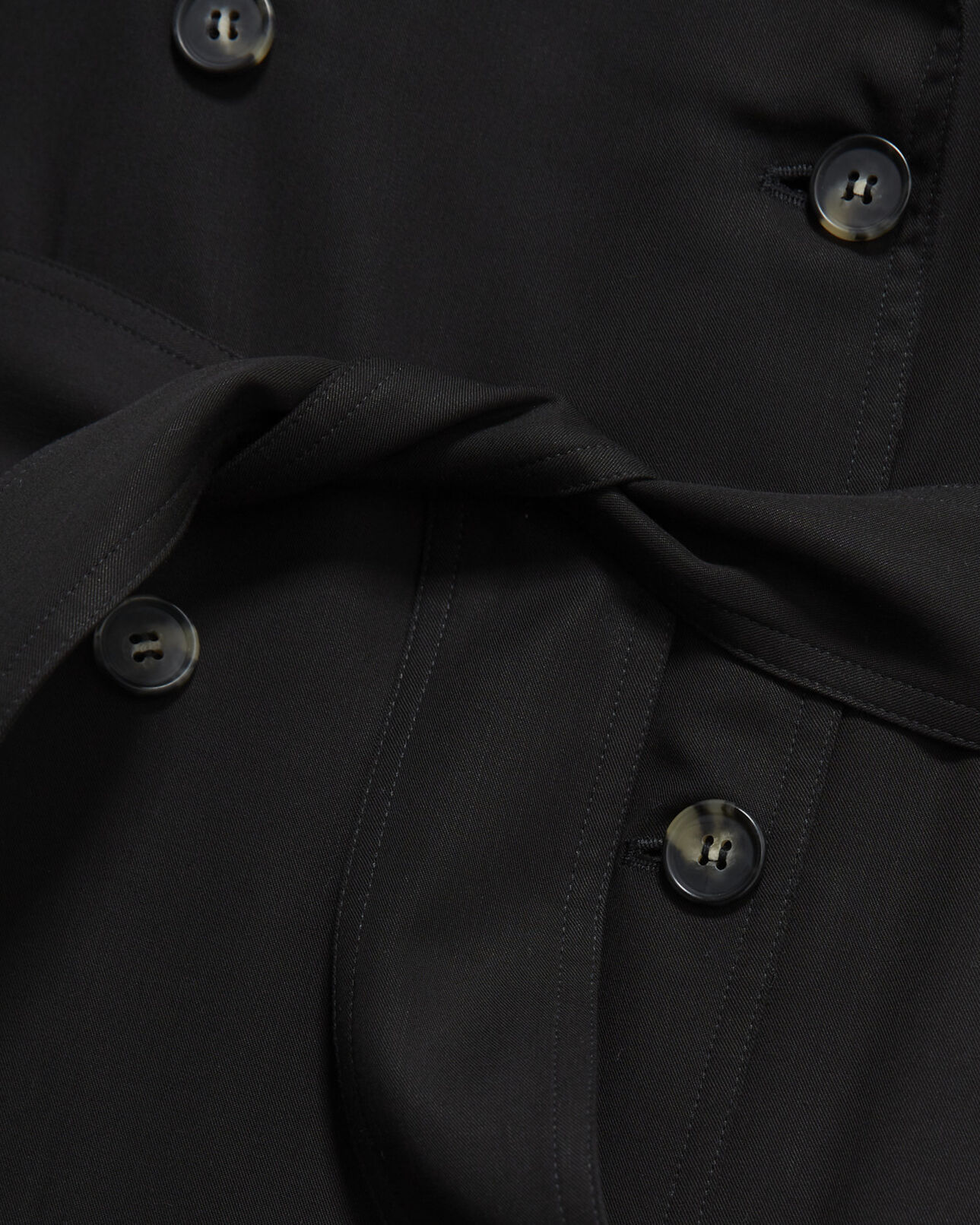 The Kooples FEMME BLACK trench noir tencel élastique dos
