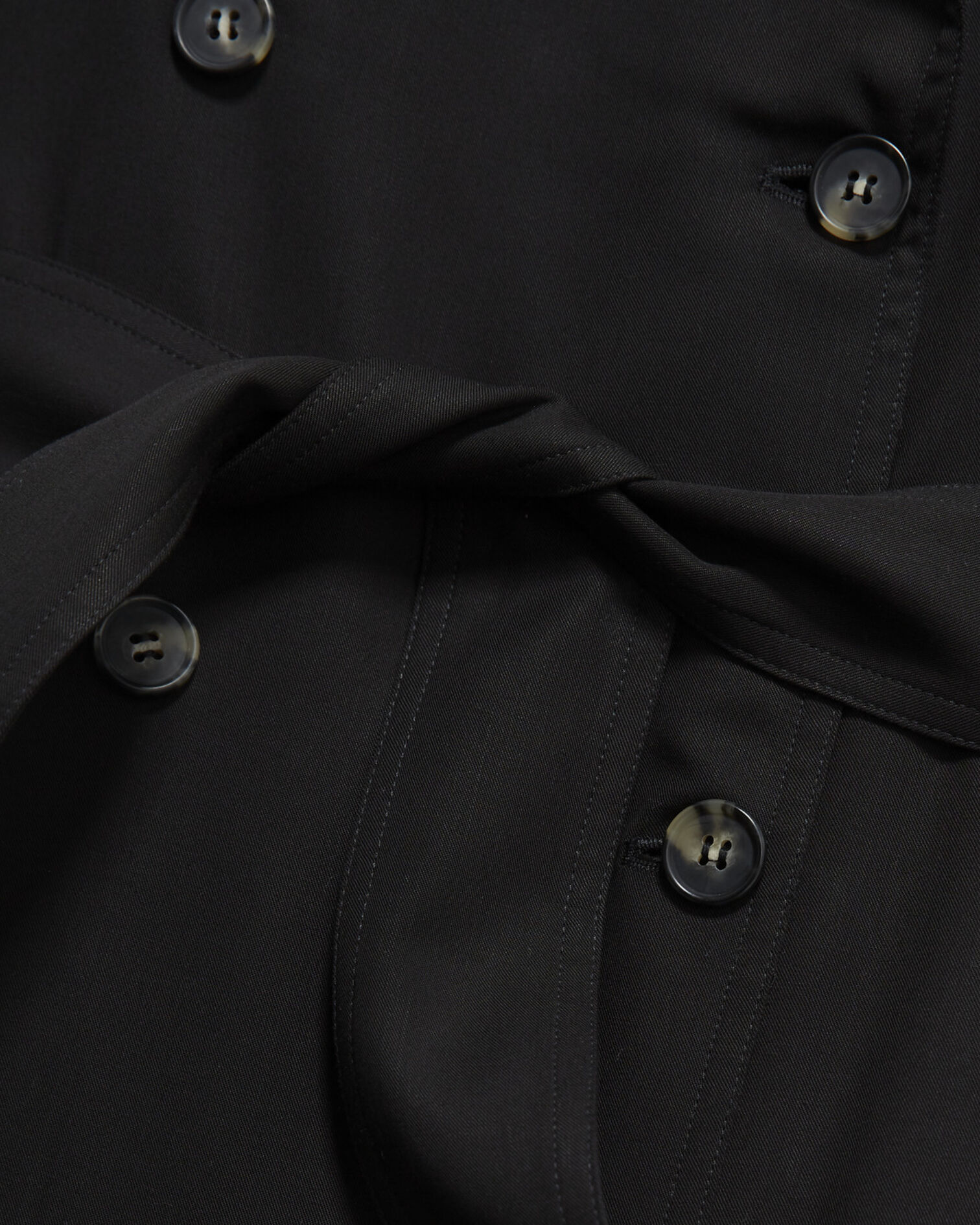 Trench noir tencel élastique dos, BLACK, hi-res image number null