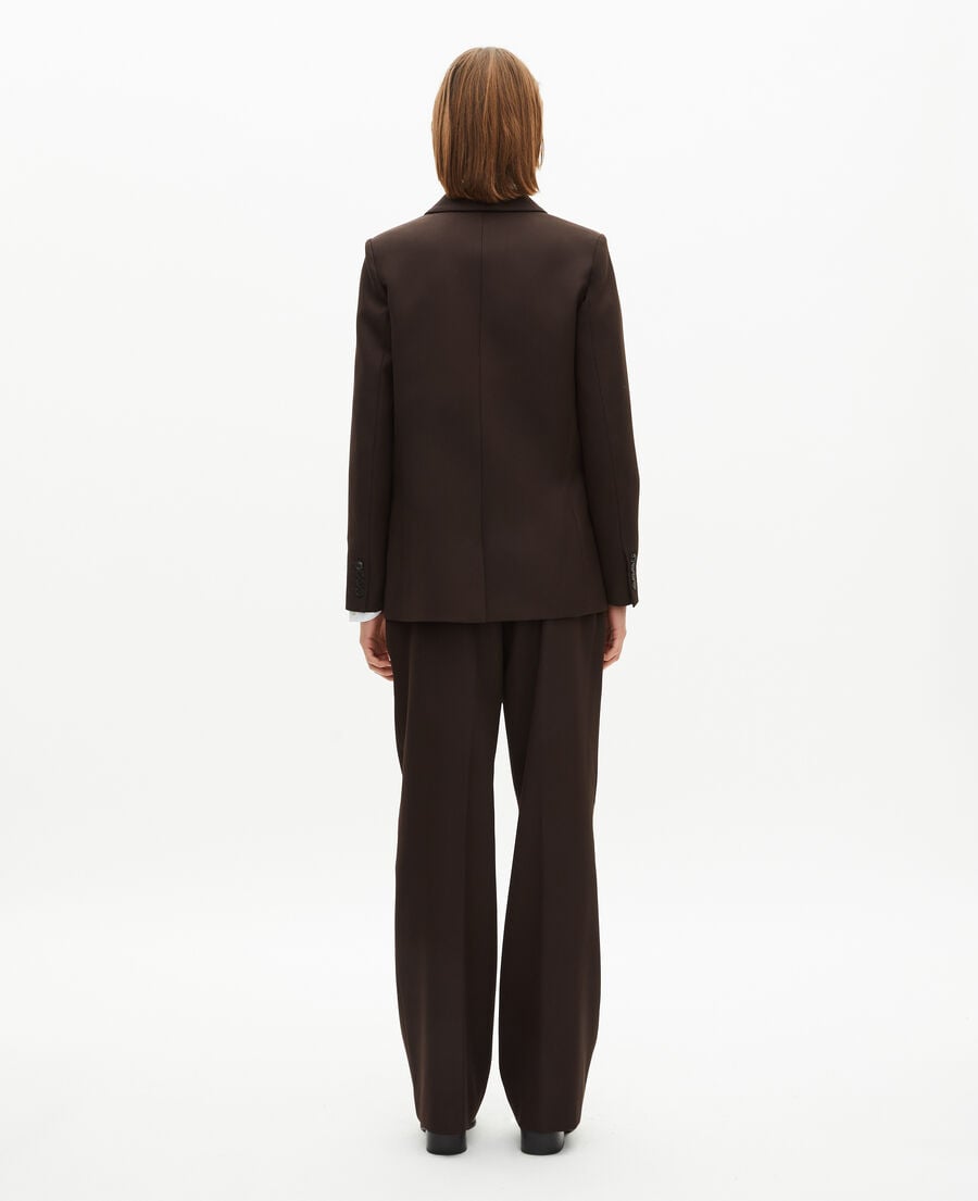 The Kooples WOMEN BROWN brown wool-blend suit jacket