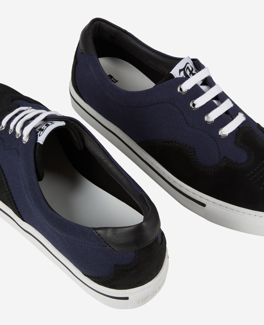 The Kooples H NAVY navy blue canvas sneakers