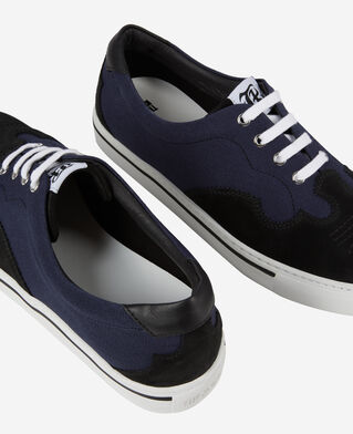 The Kooples H NAVY navy blue canvas sneakers