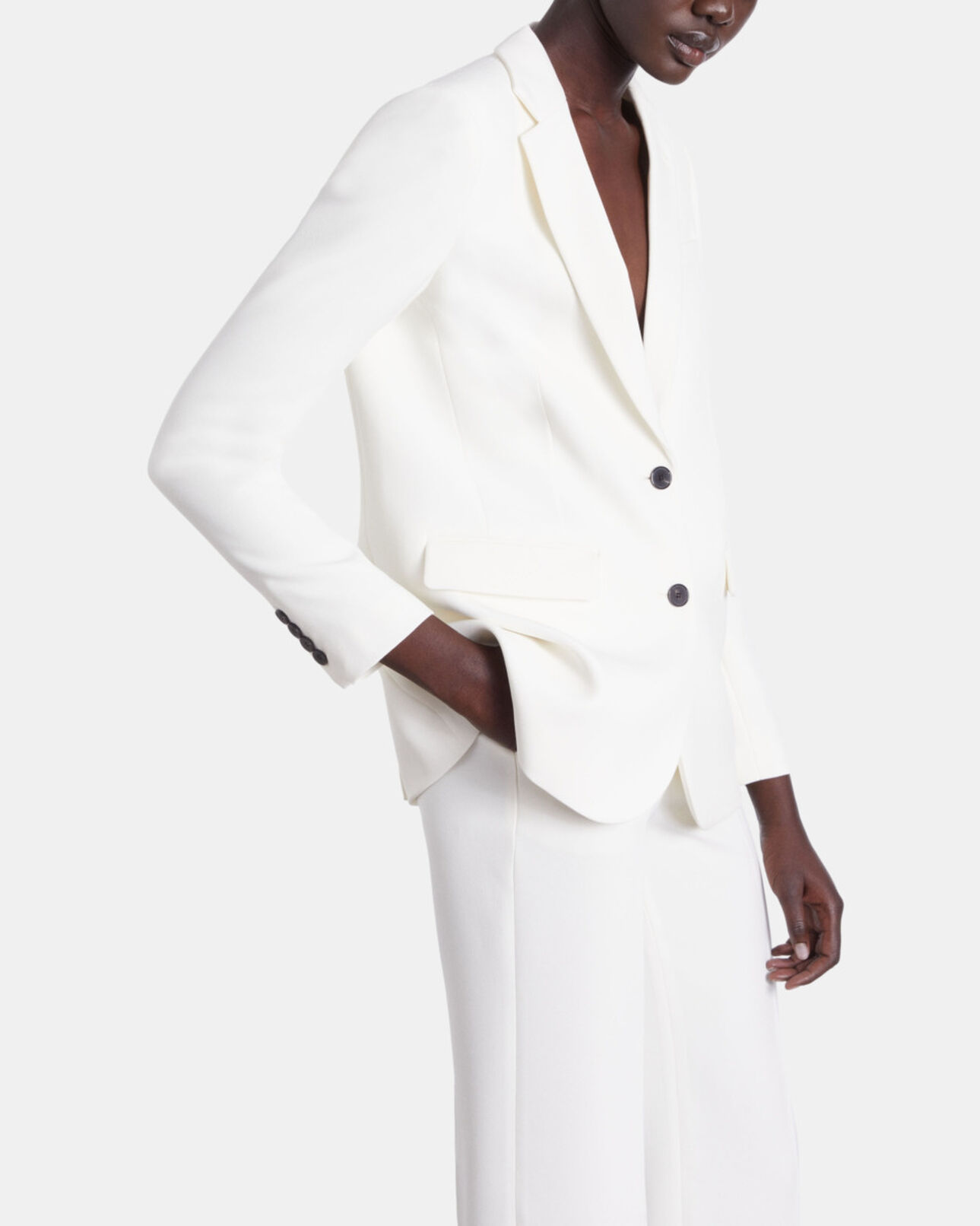 The Kooples WOMEN ECRU white suit jacket
