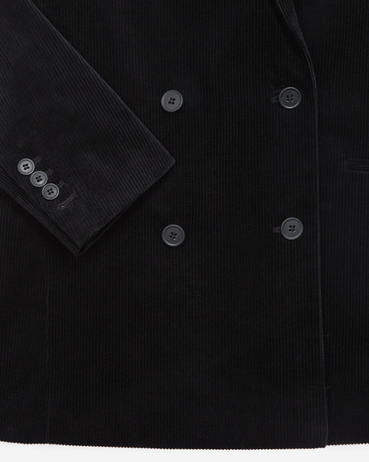 The Kooples WOMEN BLACK black velvet jacket with double buttoning
