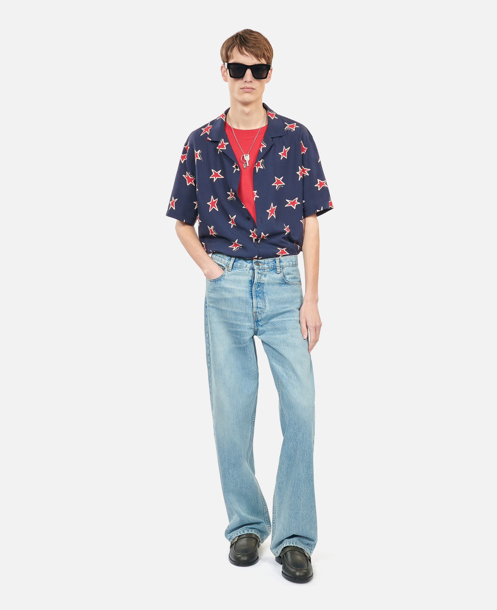 The Kooples HERREN BLUE/GREEN blaue jeans mit geradem bein