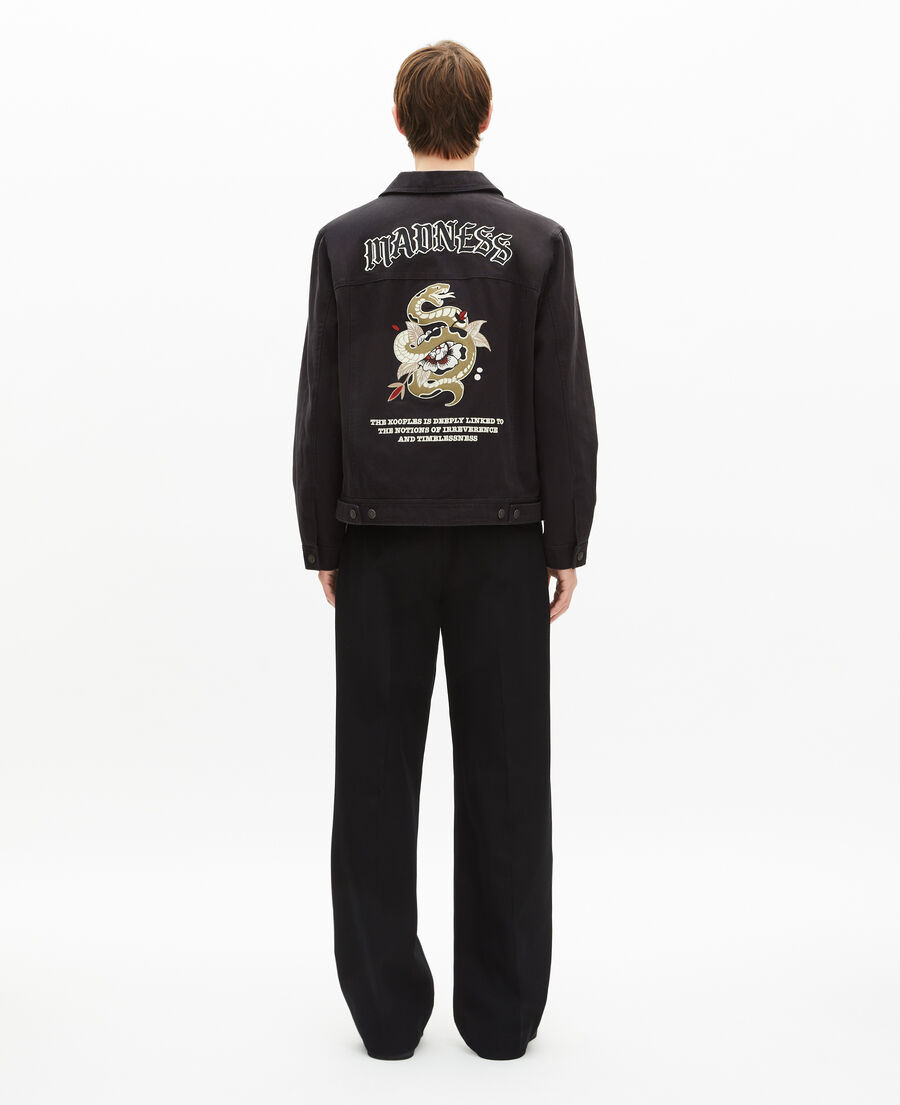 The Kooples HOMME BLACK USED LIGHT blouson &agrave; broderie noir