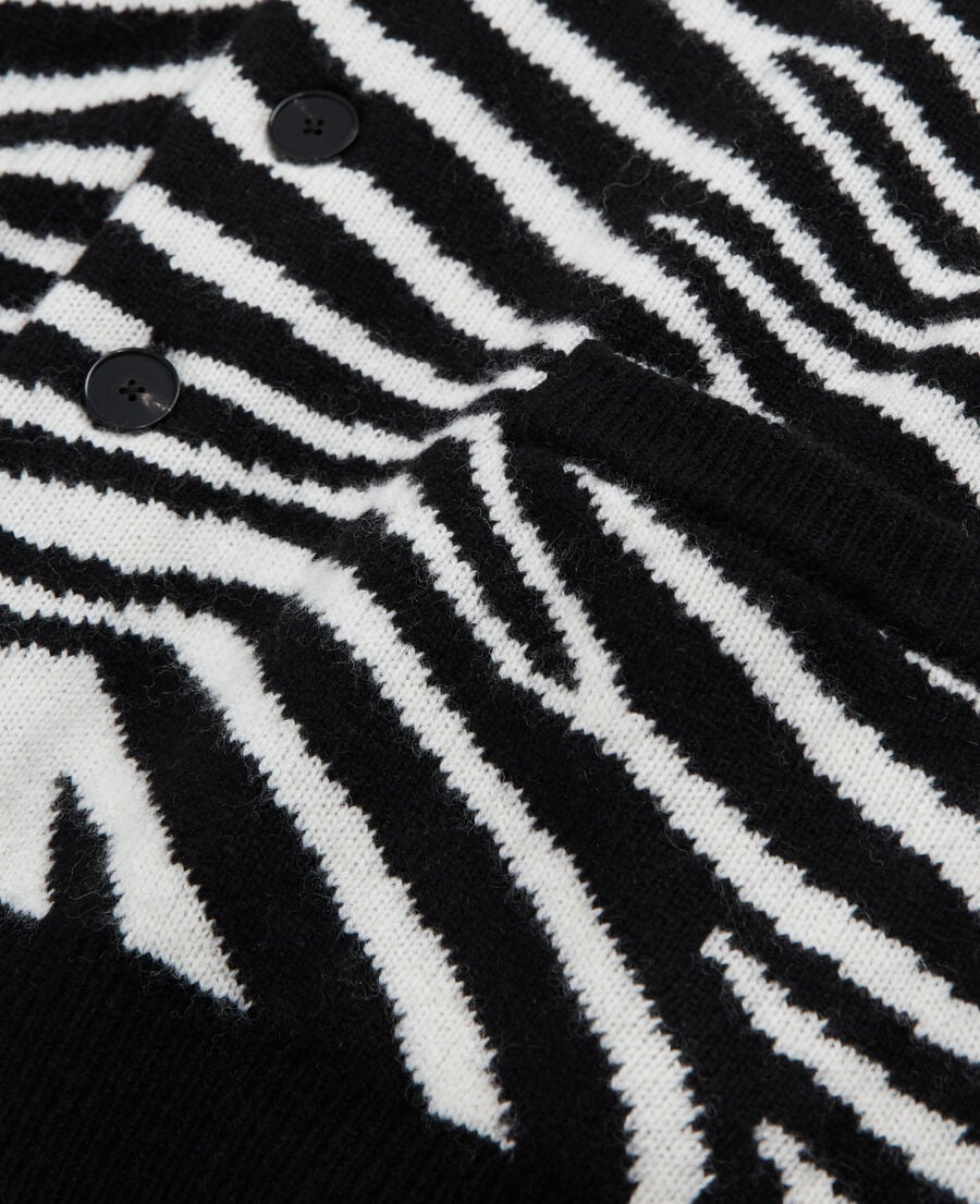 The Kooples HERREN BLACK WHITE wollpullover mit print