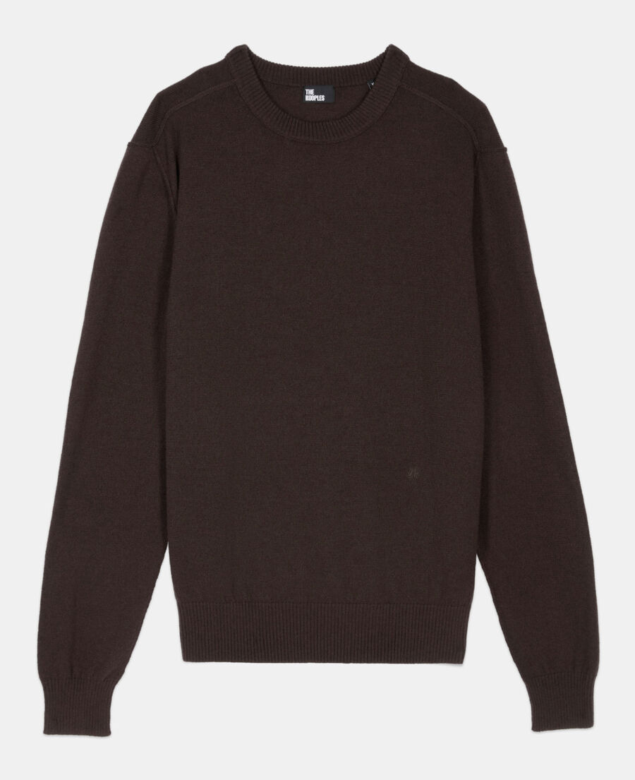 The Kooples H DARK BROWN brown wool sweater