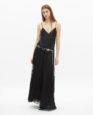 The Kooples WOMEN BLACK long dress with black lace