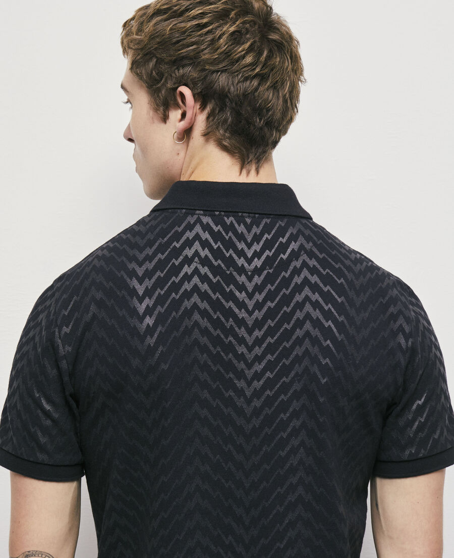 schwarzes poloshirt mit print