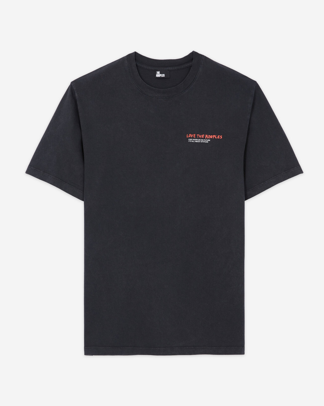 The Kooples HOMME BLACK WASHED t-shirt homme love kooples noir
