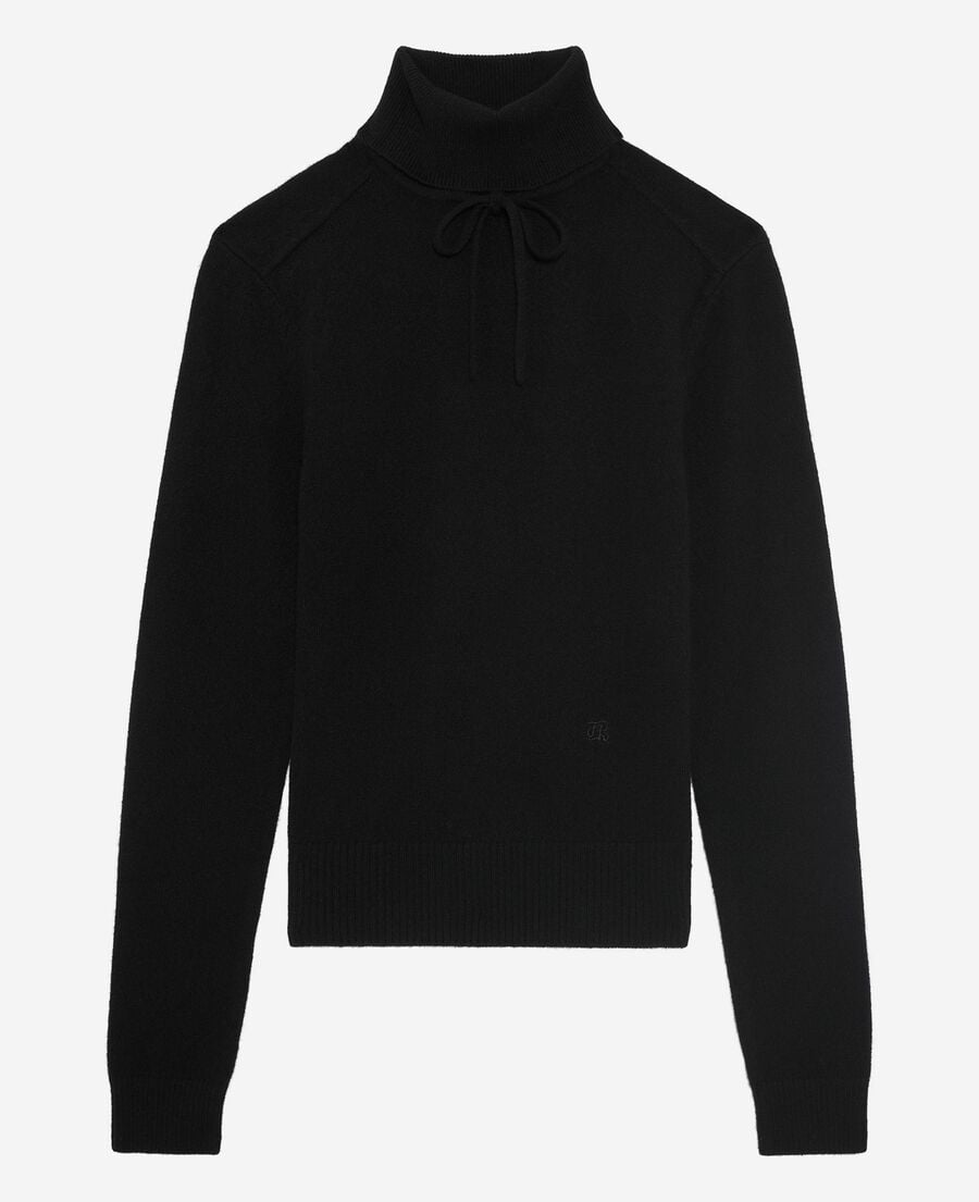 The Kooples F BLACK black cashmere turtleneck sweater