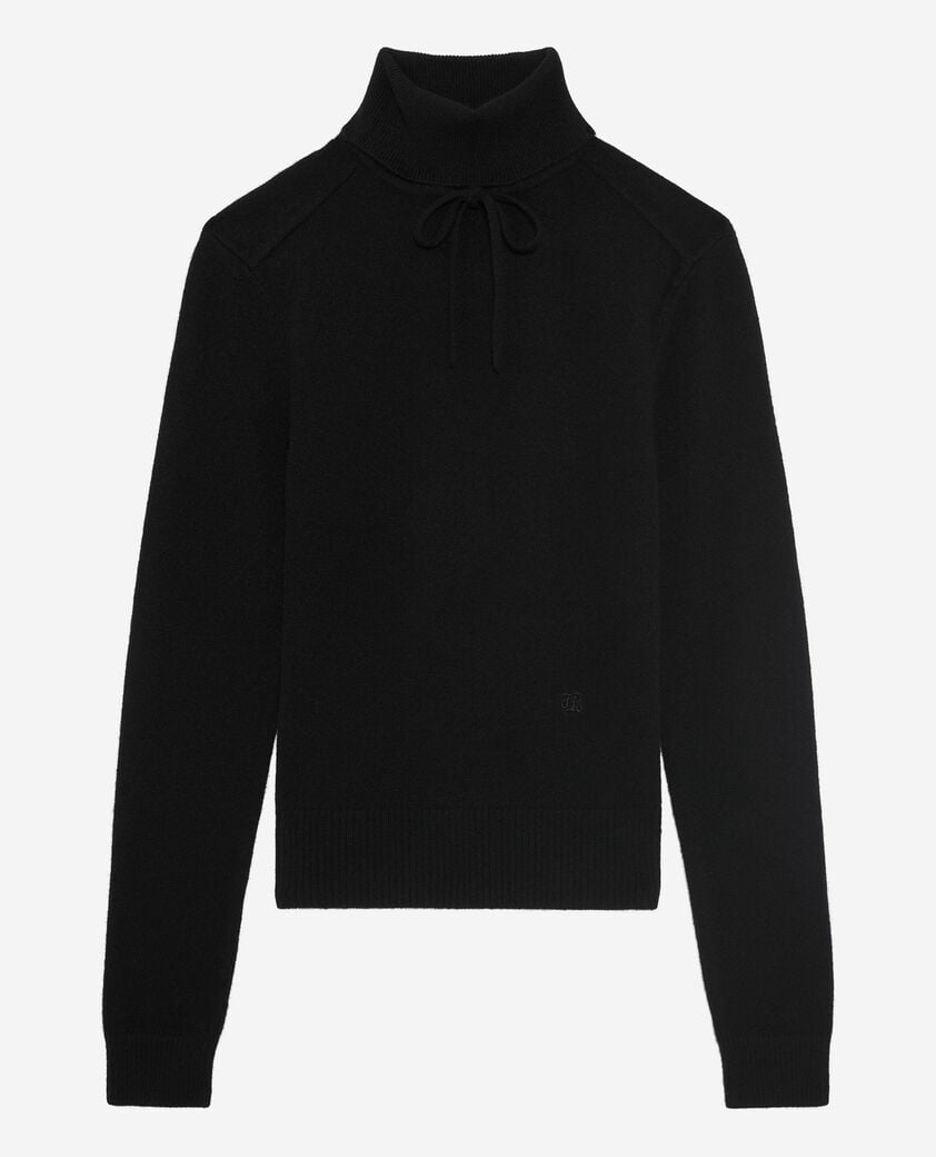 The Kooples F BLACK black cashmere turtleneck sweater