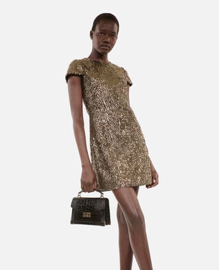 The Kooples DAMEN GOLD goldenes, kurzes kleid mit pailletten