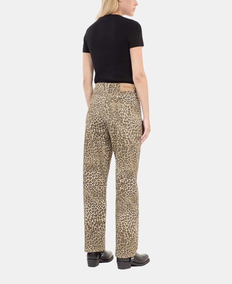 The Kooples DAMEN CHOCOLATE boyfriend-jeans mit leoparden-print
