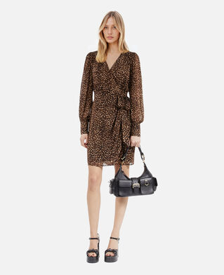 The Kooples DAMEN LEOPARD kurzes wickelkleid mit leopardenmuster