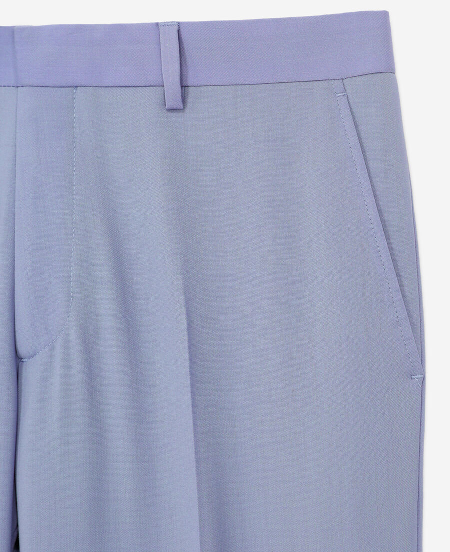 blue end-on-end wool suit pants