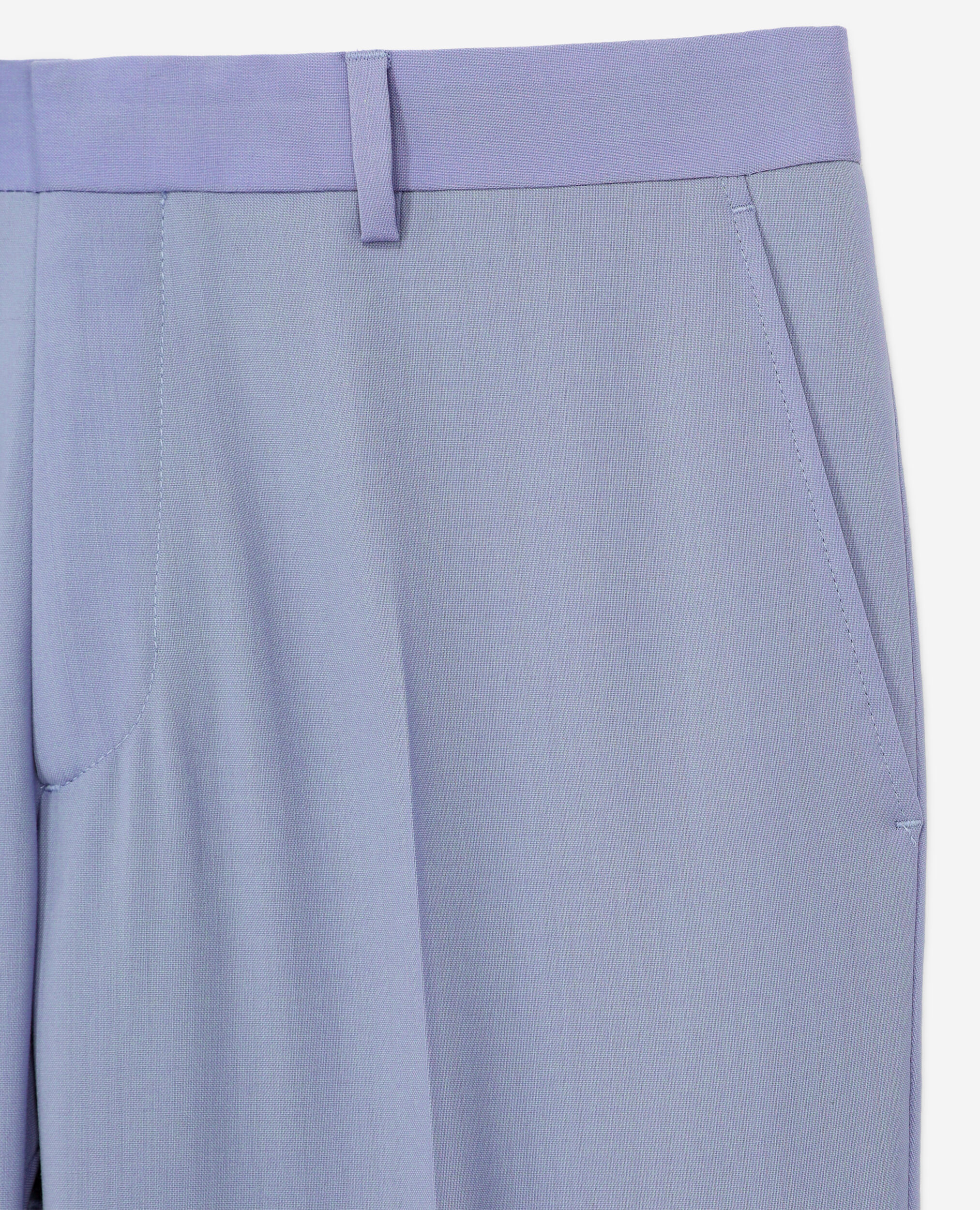 Blue end-on-end wool suit pants, LIGHT BLUE, hi-res image number null