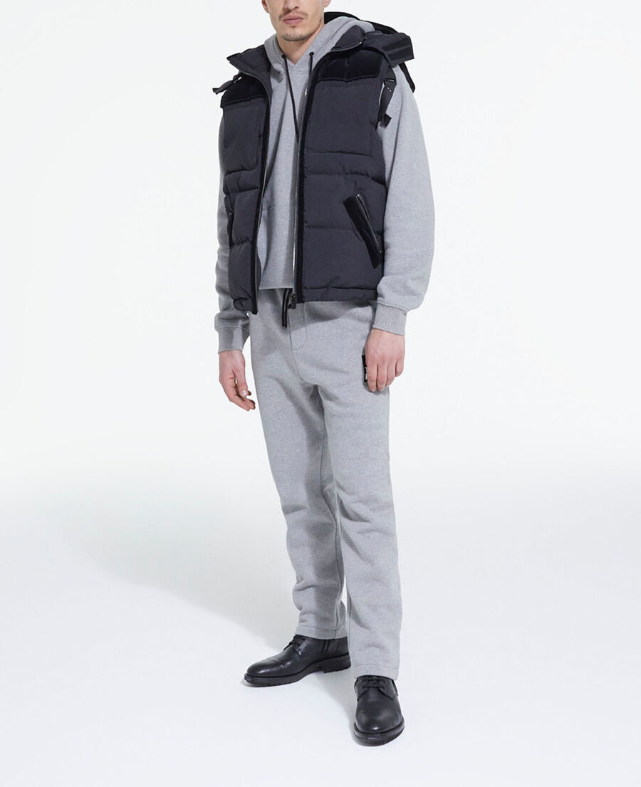 black sleeveless down jacket