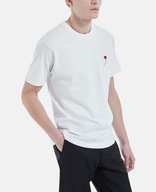The Kooples H WHITE white cotton t-shirt with embroidery