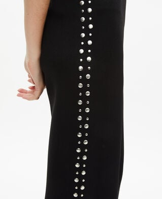 The Kooples FEMME BLACK pantalon en maille avec studs noir