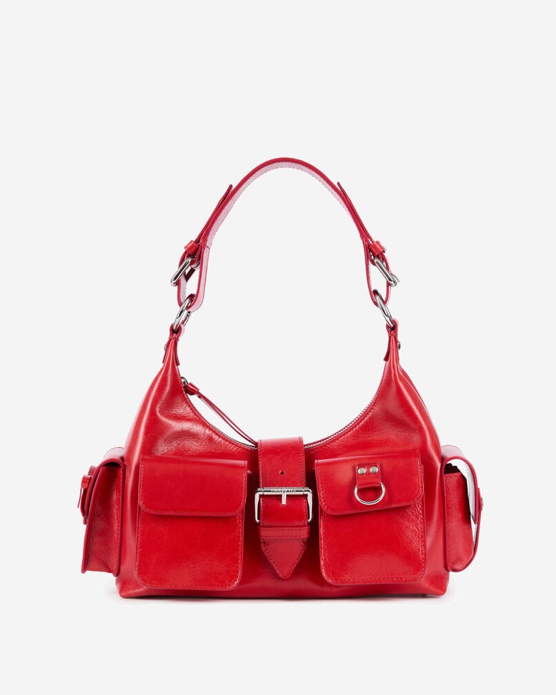 The Kooples WOMEN RED red vintage treatment leather amelia bag