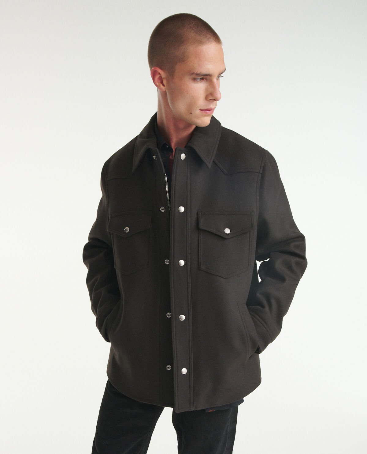 Western style wool jacket top