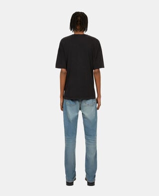 The Kooples H BLACK WASHED black t-shirt with chaos eagle serigraphy